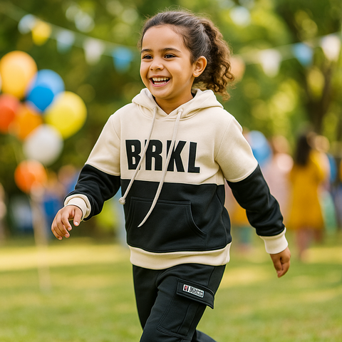 Girls’ White-Olive Full Sleeve Hoodie & Pant Co-ord Set – Ages 3 to 10