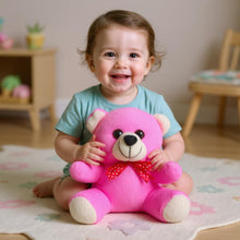 Cutecubs Soft Plush Teddy Bear Toy for Babies & Kids – Pink with Red Ribbon (0–5 Years)
