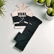 Girls’ White-Olive Full Sleeve Hoodie & Pant Co-ord Set – Ages 3 to 10