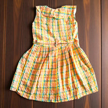 Multicolor Chex Cotton Frock for Girls | Sleeveless Dress with Belt