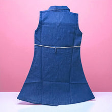 Sleeveless Denim Frock for Girls (3–10 Yrs) | Blue Button-Front Dress
