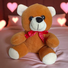 Cutecubs Soft Plush Teddy Bear Toy for Babies & Kids – Brown with Red Ribbon (0–5 Years)