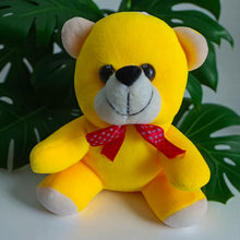 Cutecubs Soft Plush Teddy Bear Toy for Babies & Kids – Yellow with Red Ribbon (0–5 Years)