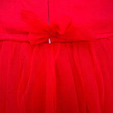 Red Party Gown for Girls | Floral Net Dress | Ages 3–10