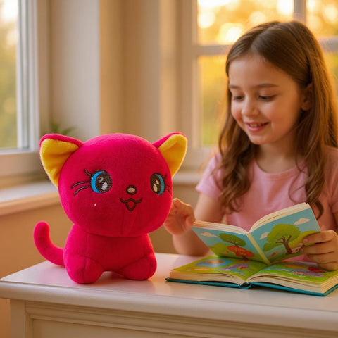 Soft Pink Cat Plush Toy for Babies (0–5 Yrs) – Adorable, Baby-Safe & Fun