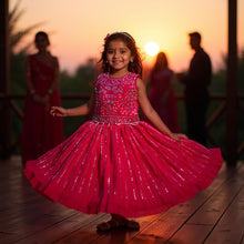 Georgette Mirror Work Lehenga Choli for Girls (2–3 Years)