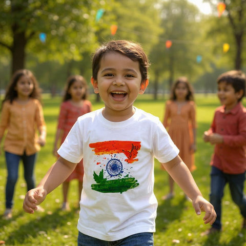 Boys Indian Flag Cotton T-Shirt (2–5 Years)