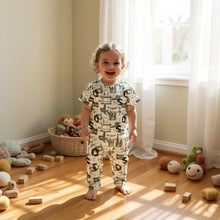 Boys Printed Co-ord Set – White & Olive Green (4-10 Years)